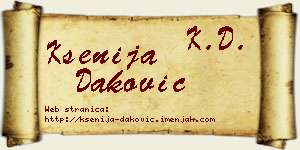 Ksenija Daković vizit kartica